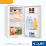 thumbnail of Exquisit Kühlschrank KS116-0-041E weiss | 90 L Volumen | Eisfach | Kühlschrank ohne Gefrierfach freistehend | LED | Kühlschrank klein 50cm Breite