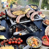 thumbnail of DISCOVERY PACK - Braséro plancha BBQ Cévenol Hout buitenshuis met houten kast + Grill + Stop-food - Grill'Chic