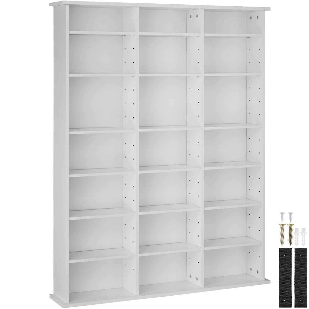 tectake Étagère bibliothèque Stevie 105,5x19x136,5cm - blanc mat -403618