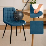 thumbnail of Esszimmerstuhl HASAN - Cord Blau 52x58x83 cm | Essstühle Esszimmerstühle Küchenstühle Wohnzimmerstühle