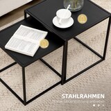 thumbnail of Couchtisch Set 2er Stahl Schwarz 40x40x40  quadratische Tischplatten modern vielseitig kombinierbar stabile Konstruktion bis 10 kg je Tisch