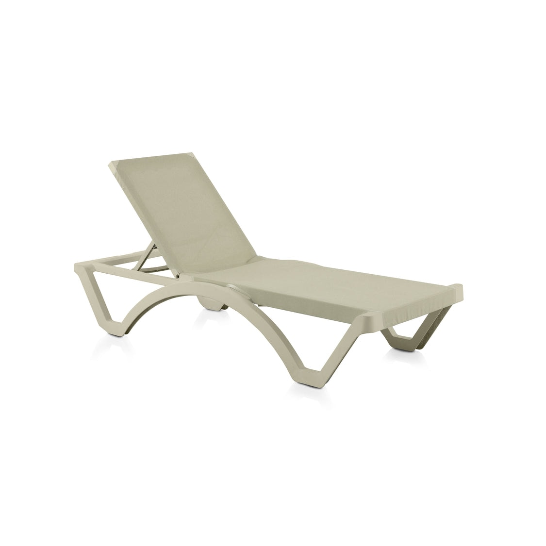 SHAF - Pack de 25 tumbonas apilables Mykonos. Reclinables en 4 posiciones - Color Topo y Arena