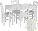 thumbnail of Schöne Essgruppe mit Tisch und 4 Stühle Kiefer Massivholz waschweiß 90.70-51 B W-Set 20