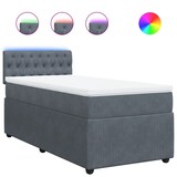 thumbnail of vidaXL Boxspringbett mit Matratze Dunkelgrau 90x190 cm Samt