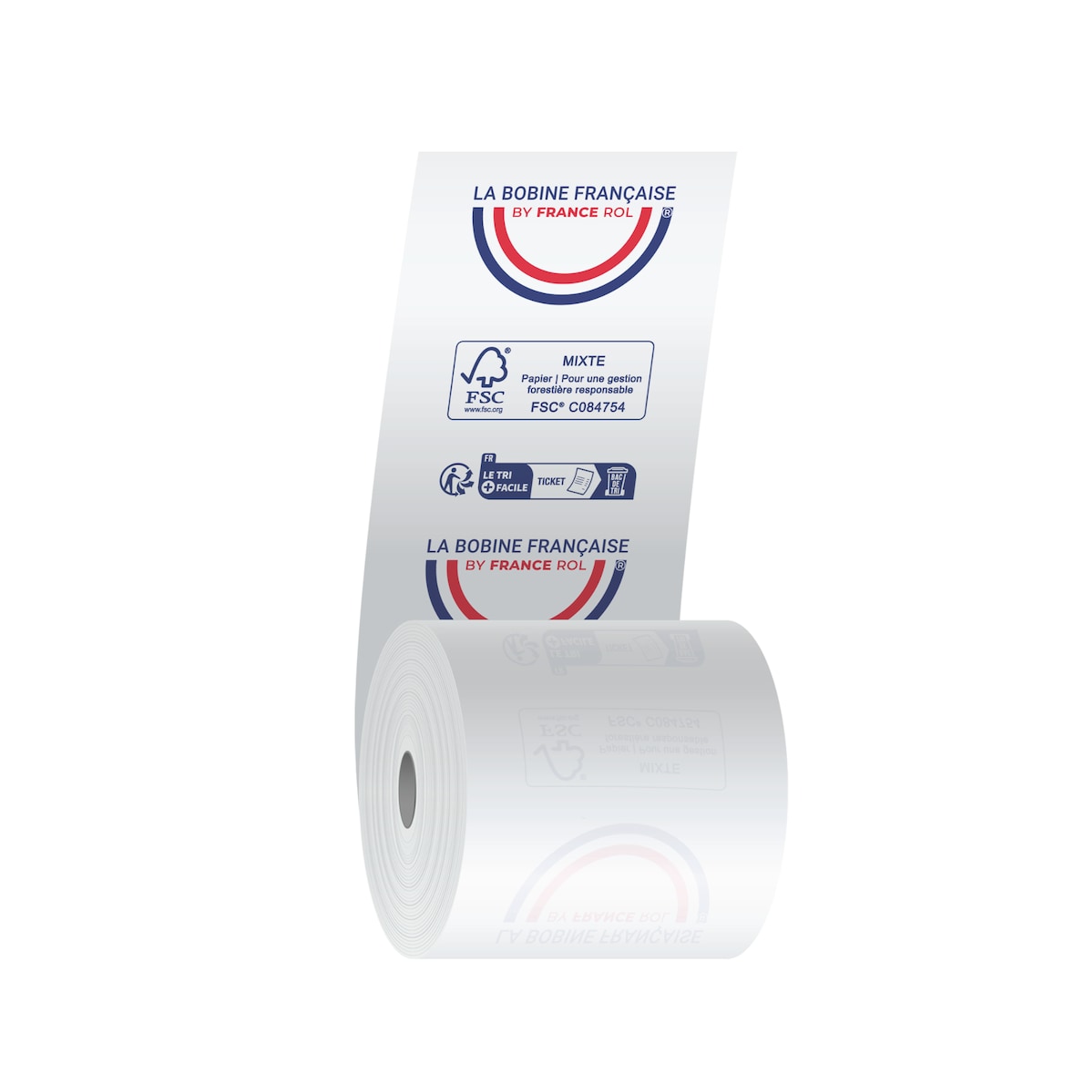 La Bobine Française | 10 Rouleaux de caisses thermiques - 80x75x12 | papier premium 55 g/m² | Impression nette, sans bourrage | Zéro BPA