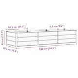thumbnail of Helloshop26 - Moderner Pflanzkübel 240 x 80 x 45 cm schlankes Design geeignet für den Innen- und Außenbereich elfenbeinfarbener 02_0059147