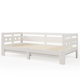 thumbnail of Herzförmiges Tagesbett Kiefer Massivholz 180x200 ausziehbar mit 2 Schlafplätzen, multifunktional als Sofa und Bett, Weiß