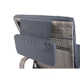 thumbnail of Lettino in poly-rattan Carrara, lettino relax da giardino, alluminio ~ grigio, cuscini grigio scuro