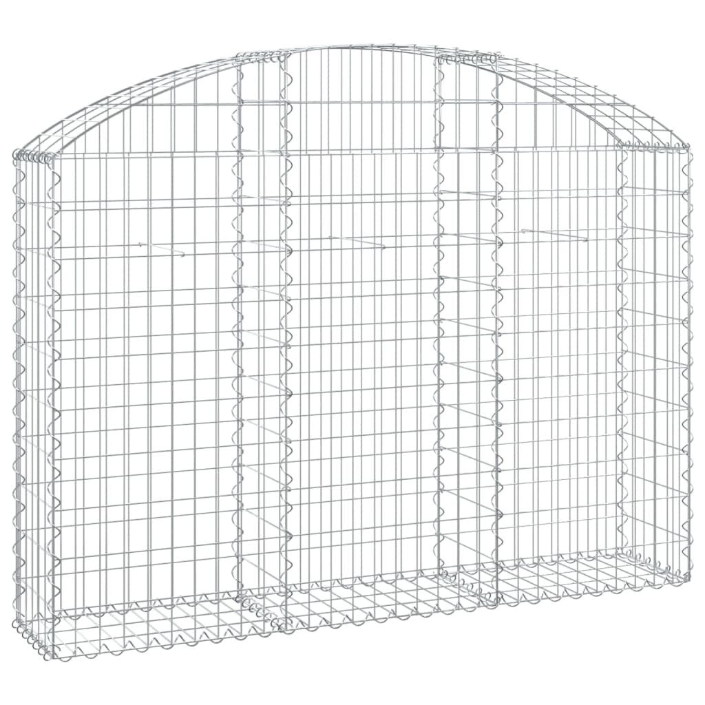 vidaXL Gabione mit Hochbogen 150x30x100/120 cm Verzinktes Eisen