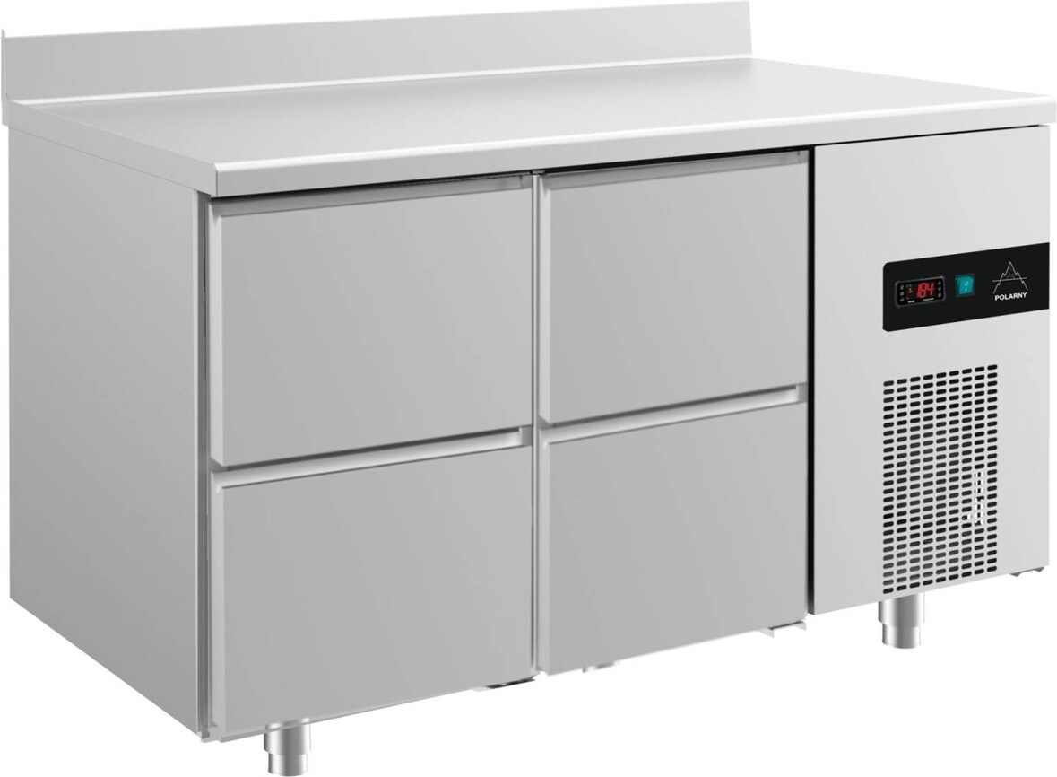 A&S Kühltisch -2 bis +8°C 1400x700x850mm mit 2x zwei Schubladen u. Aufkantung