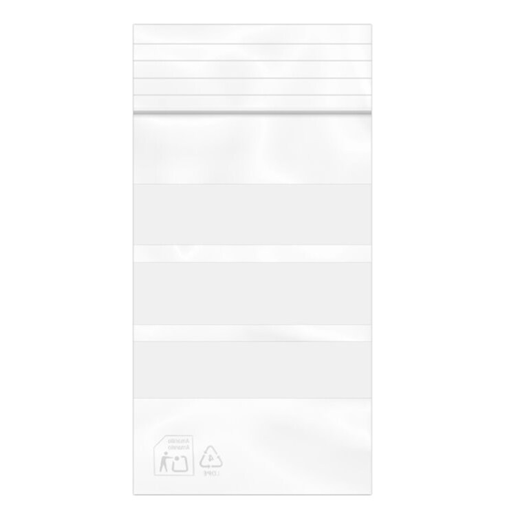 MONOUSO - Saco Polietileno Fecho zip e Banda Escrever 4x6cm G200 (1.000 Uds)