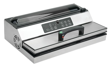 METRO Professional Envasadora al vacío GVS2040, acero inoxidable, 49.3 x 30.1 x 16.2 cm, bolsas con ancho máximo de 40 cm, inicio rápido, plata