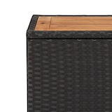 thumbnail of Mesa de centro ratán negro y superficie madera maciza acacia
