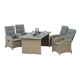 thumbnail of Merxx Atrani Set 5tlg., 4 Sessel, 1 Tisch 200 x 100 cm, Aluminium/Kunststoffgeflecht, Steinbeige