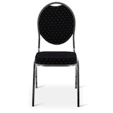 thumbnail of Stapelstuhl 20er-Set, Bankettstuhl stapelbar & gepolstert, Silber/Schwarz, robust, mit stabilem Stahlrahmen | Raburg Vienna