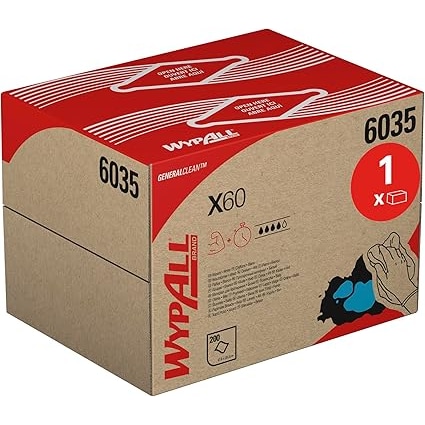 Chiffons WypAll X60 General Clean 6035 – Chiffons blancs – 1 boite BRAG x 200 chiffons de nettoyage blancs