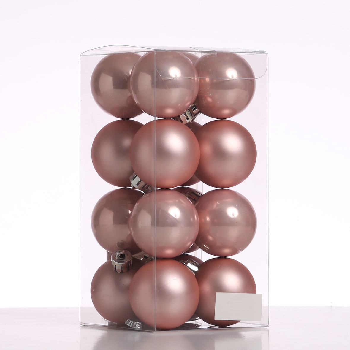 Christbaumkugeln Weihnachtskugeln bruchfest D: 4cm rosa 16er Set