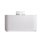 thumbnail of Empfangstresen mit Stauraum, vertikal gestreift, kleine Theke für Kosmetikstudios, Shops und Empfangshallen Weiß 200×60×100cm【B Tiaowen 200】