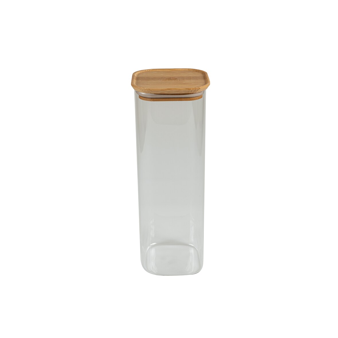 BERARD France Pot Verre Carré PM Couvercle Bambou 2100ml