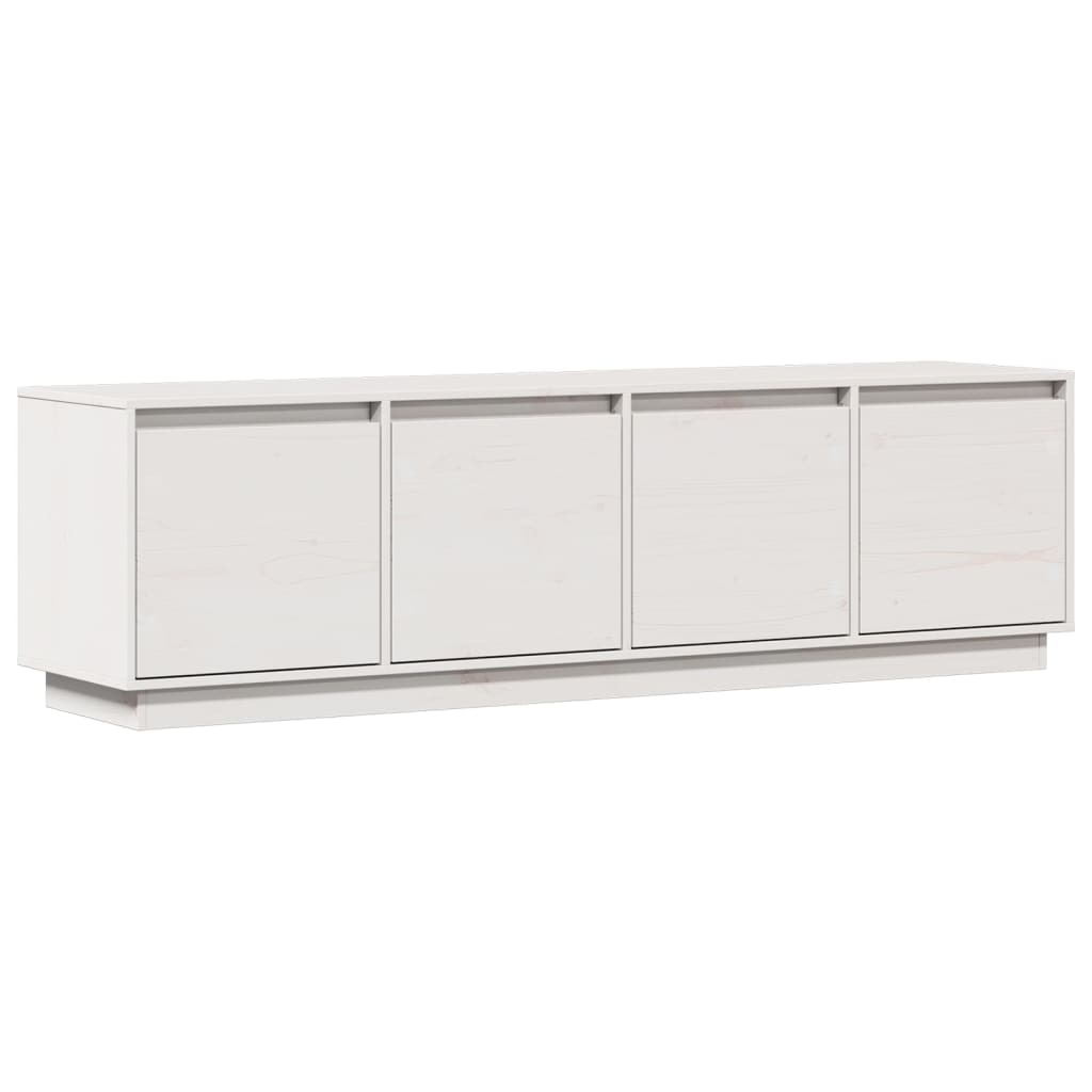 Mueble de TV madera maciza de pino blanco 156x37x45 cm