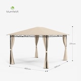 thumbnail of Mondo 3x4 Pavillon mit Metallrahmen und 4 Seitenwänden Beige