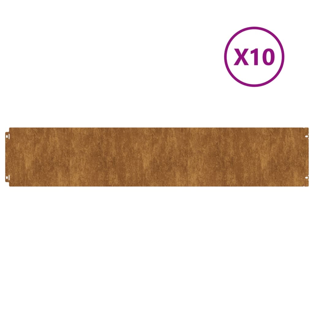 vidaXL Gazonranden 10 stuks 20x103 cm flexibel cortenstaal