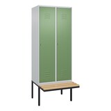 thumbnail of C+P Spind Classic PLUS, Bank, 2 Abteile, 2120x800x815mm, 7035/6011