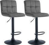 thumbnail of CLP 2er Set Barhocker Peru Samt Samt HBT: 94x46x47 cm grau schwarz