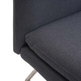thumbnail of Sitzbank | HxBxT 90x160x59cm | Sitzhöhe 49cm | Rückenlehne Stoff/Textil Edelstahl gebürstet | Grau 160cm | Esszimmerbank Bank Polsterbank