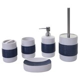 thumbnail of Décoshop26 - Set de bain 5 pièces accessoires de salle de bains en céramique  bleu-blanc 04_0004842