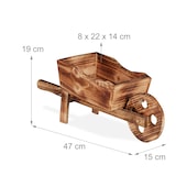thumbnail of Relaxdays Pflanzschubkarre, gebranntes Holz, Gartendeko, Vintage Design, zum Bepflanzen, HxBxT: 19 x 47 x 15 cm, natur
