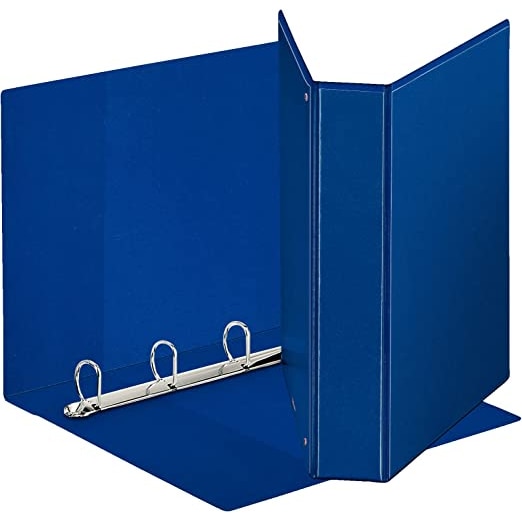 Esselte Essentials panorama binder raccoglitore personalizzabile a 4 anelli a D da 60 cm, Formato 22 x 30 cm, Blu, Confezione da 10, 49718
