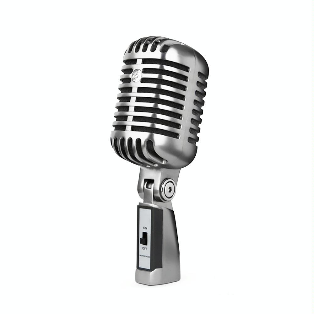 Microphone Vintage Style Haute Sensibilité Pour Scène et Performance Argent YONIS