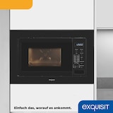 thumbnail of Exquisit Einbau-Mikrowelle EMW20-DG-020 schwarz | Grill | max. 1000 W | Garraum 20 l | Schwarz Front