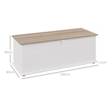 thumbnail of Baúl de almacenamiento de madera arcón de almacenamiento con tapa carga máx. 120 kg para dormitorio salón 100x40x40 cm natural y blanco