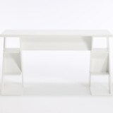 thumbnail of Scrivania Ufficio Pc Tavolo Porta Computer con 6 Ripiani Laterali Salvaspazio, Mobile in Legno, per Studio e Casa - 137x60x75cm Bianco