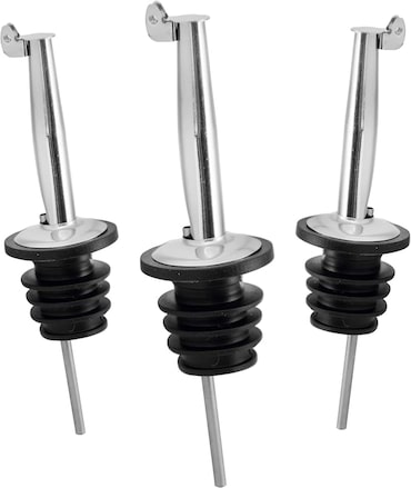 Ausgießer für Flaschen Edelstahl mit Verschlusskappe - 3er Set