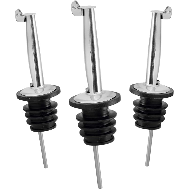 Ausgießer für Flaschen Edelstahl mit Verschlusskappe - 3er Set