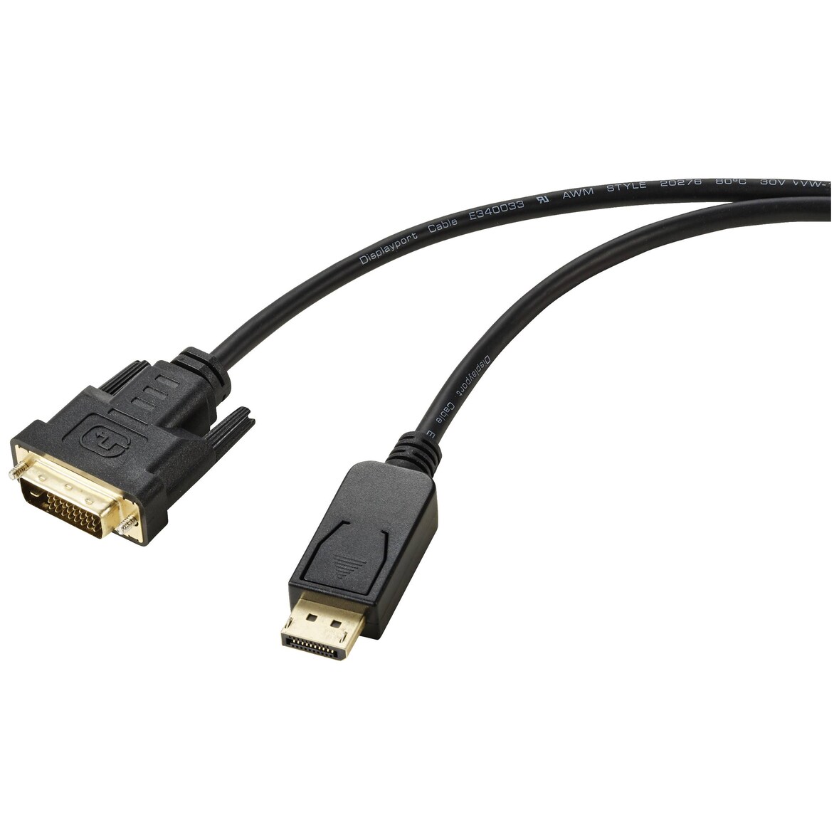 Renkforce DisplayPort / DVI Adapterkabel DisplayPort Stecker, DVI-D 24+1pol. Stecker 1.80 m Schwarz