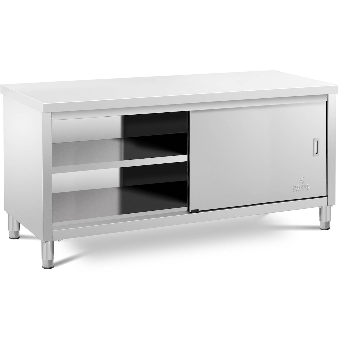 Royal Catering Armario bajo de cocina de acero inoxidable - ECO - 180 x 60 cm - 600 kg -