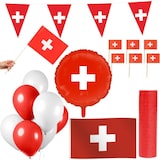 thumbnail of Schweiz Party Deko Set 74 tlg. Partyset Partydeko rot weiß