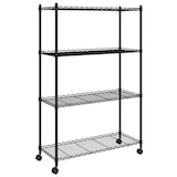 thumbnail of Helloshop26 - Étagère de rangement charge lourde robuste atelier garage outils 4 niveaux et roues 90 x 35 x 137 cm noir 200 kg 02_0000696
