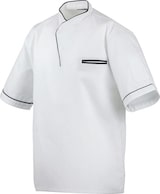 thumbnail of 217 - Kochhemd halbarm, mit Druckknöpfen und farbiger Paspel : schwarz 100% Baumwolle 230 g/m² (15) XS