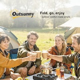 thumbnail of Outsunny Conjunto de Campismo Dobrável com Mesa e Bancos Alças 180x74x74 cm e 182x28x42 cm Branco