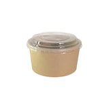 thumbnail of Pot salade en carton kraft brun 780 ml + couvercle RPET par 100
