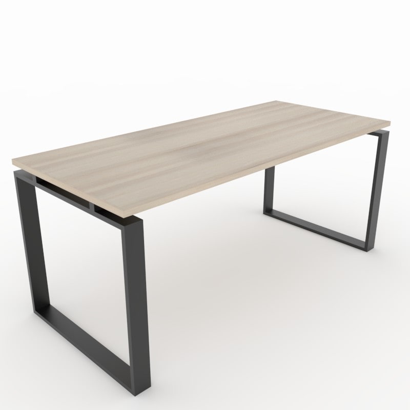 Oficit. Mesa de oficina y hogar. Estructura Marco Cerrado negro, con tablero haya. Fabricado en España. Medidas: 140x80cm (largo x ancho)