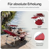 thumbnail of CASARIA® 2er Set Alu Sonnenliege mit Dach Klappbar Wetterfest Gartenliege Rot