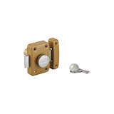 thumbnail of Verrou à bouton Trident pour porte intérieure, cylindre 45mm, acier, 3 clés, époxy bronze - THIRARD
