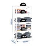 thumbnail of Scaffale in metallo con viti Comfort 5 ripiani. Colore BIANCO 2000x1000x400 mm