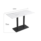 thumbnail of Gastronomiemöbel Esszimmertisch Esstisch Küchentisch für Esszimmer Wohnzimmer tisch Bistrotisch Keramik weißschwarz1 120*60*75CM